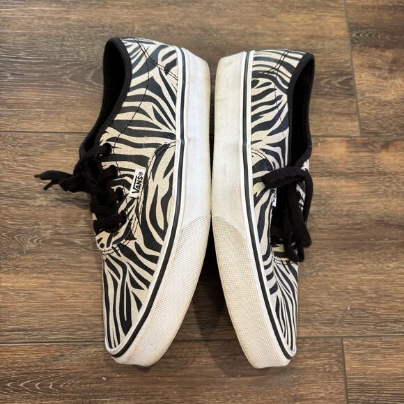 Vans Shoes Women 7 Zebra Metallic Black White Low Top Lace Up - Picture 6 of 10